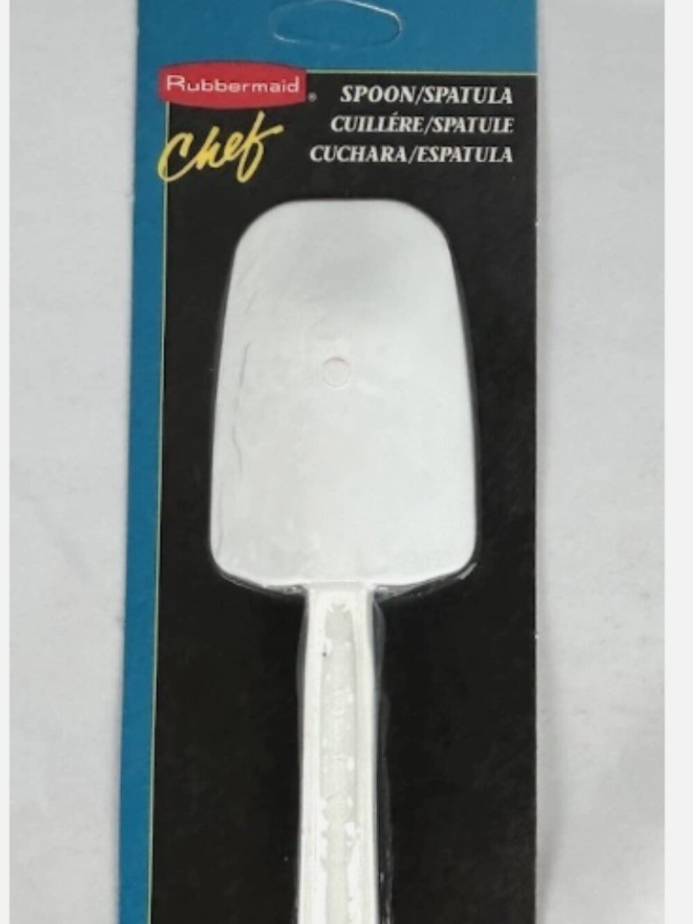 NEW Vintage 1995 Rubbermaid Chef White Silicone Spoon Spatula 1931 USA 9.5"